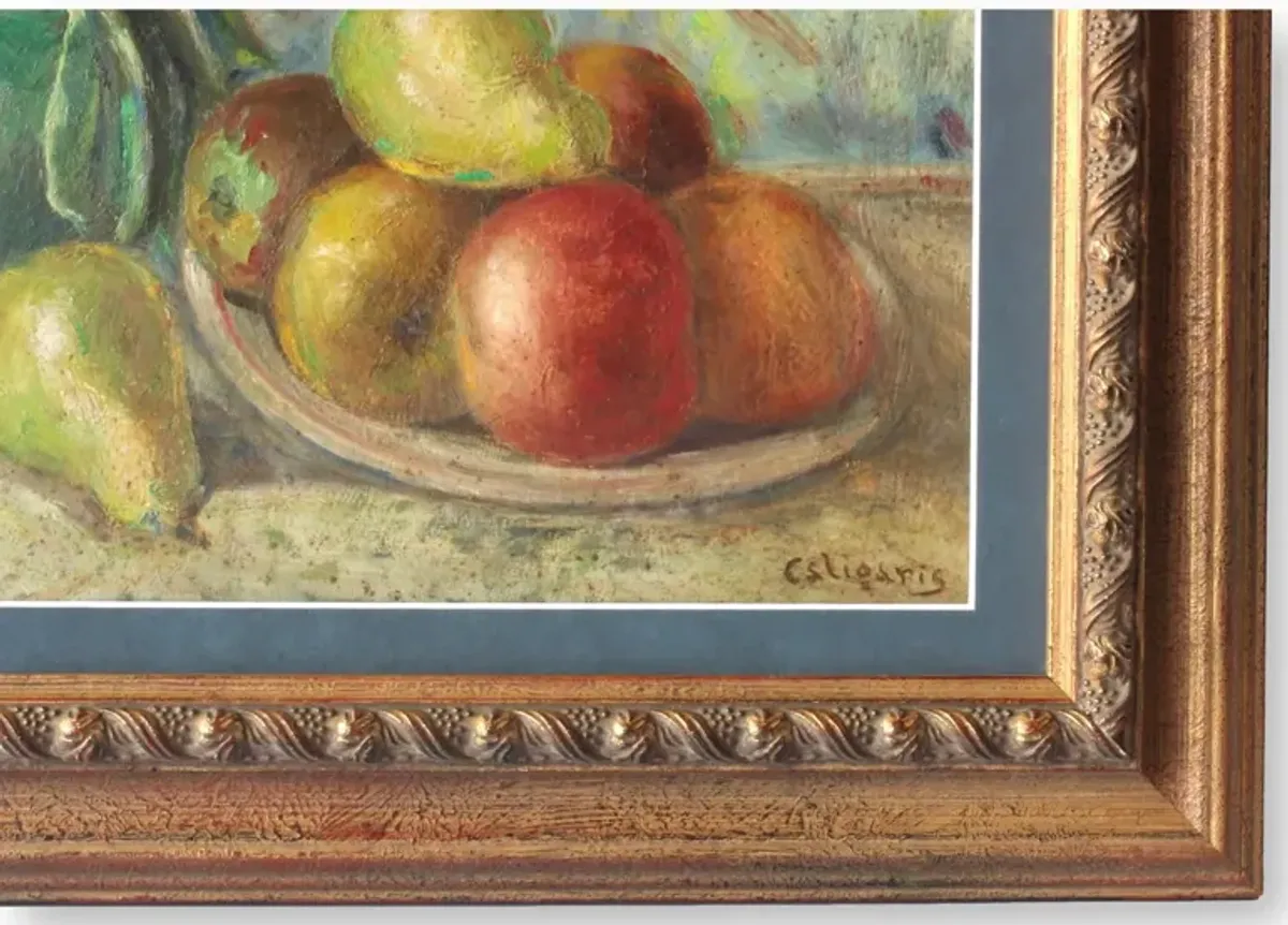 Midcentury French Still Life with Fruit - Brown