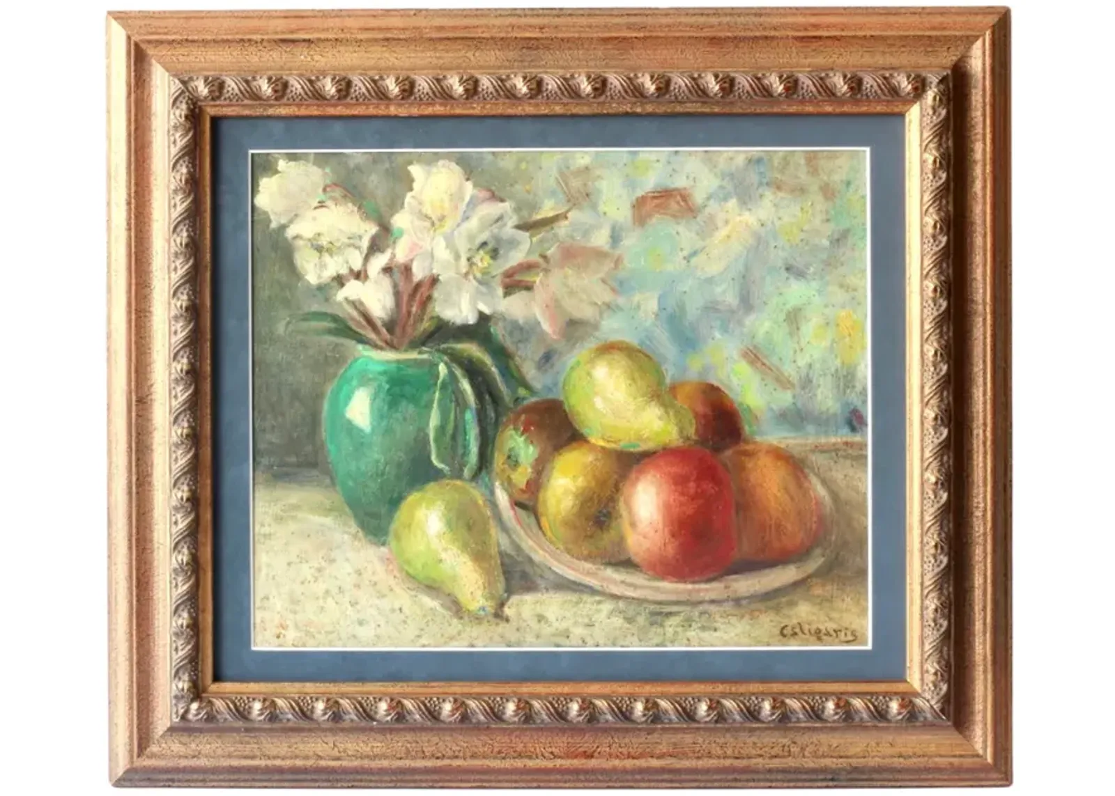 Midcentury French Still Life with Fruit - Brown