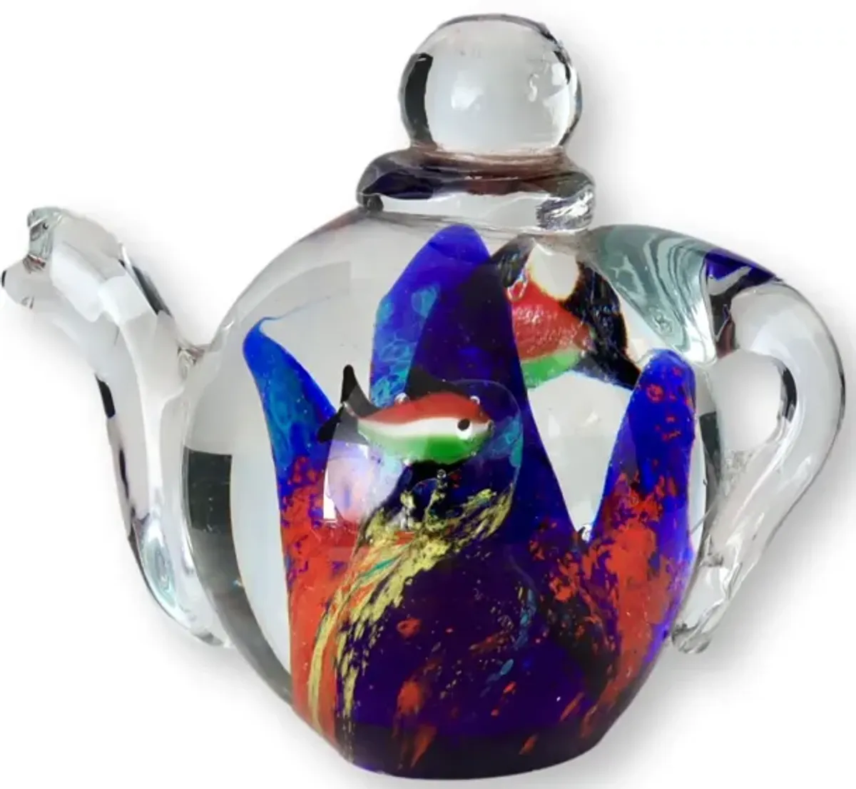 Murano Underwater Teapot Paperweight - Multi