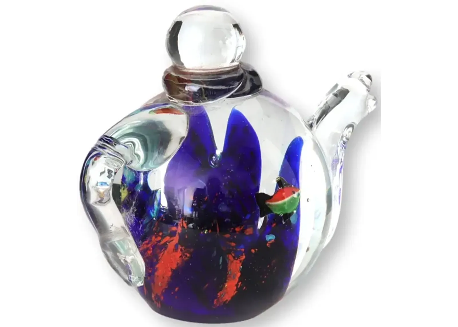 Murano Underwater Teapot Paperweight - Multi