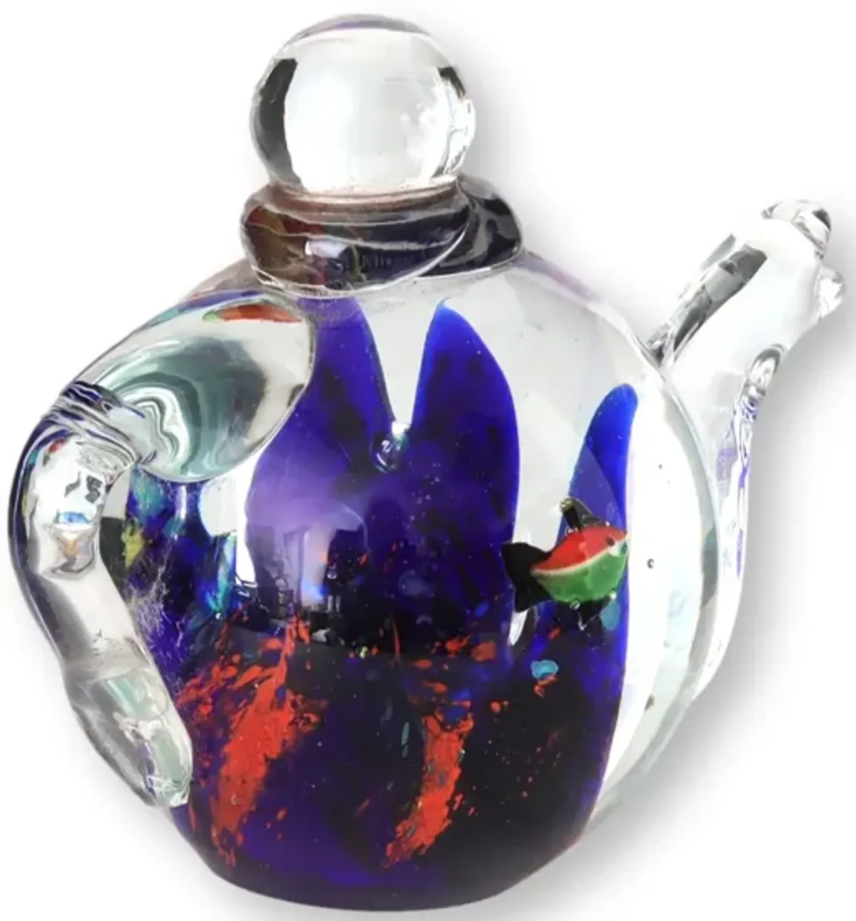 Murano Underwater Teapot Paperweight - Multi