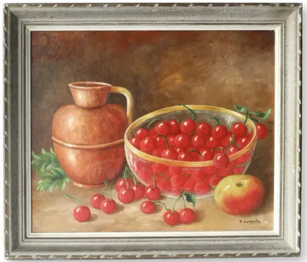 French Still Life with Cherries - New England Mercantile - Orange