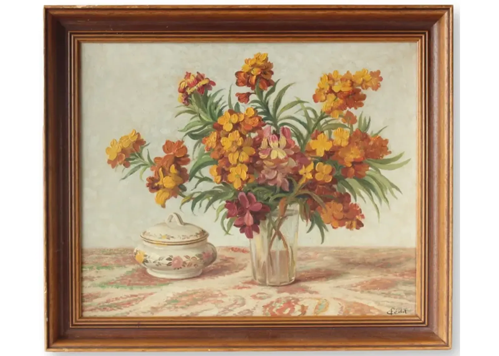 Midcenutry French Floral Still-Life