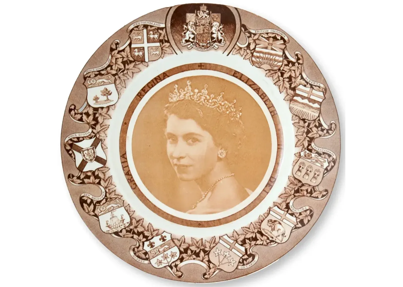 Queen Elizabeth II Coronation Plate - Brown