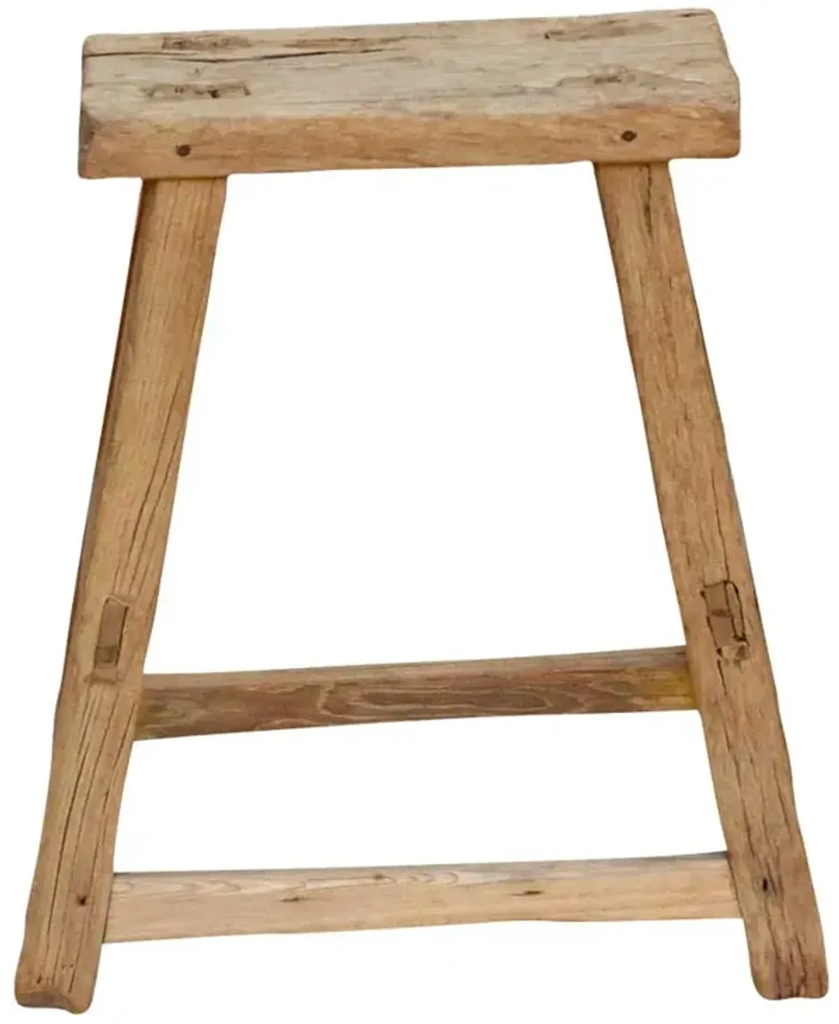 Bleached Wood Asian Joint Stool - de-cor - brown