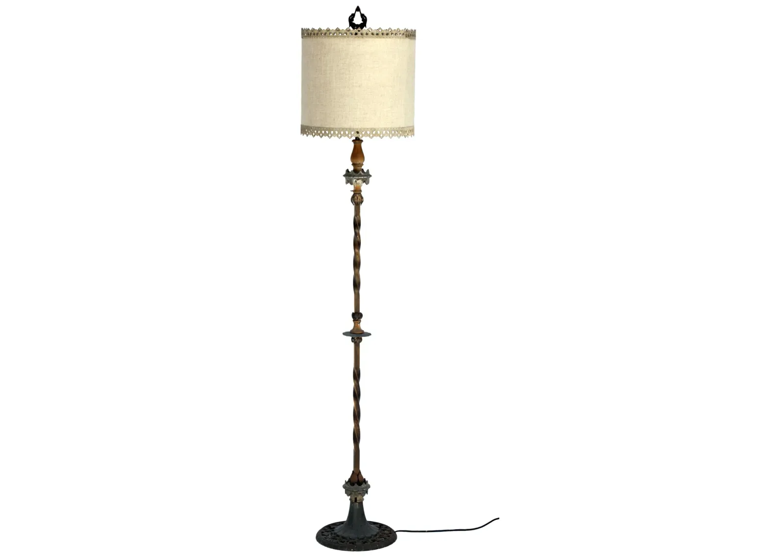 Early 20thC Iron & Brass Floor Lamp