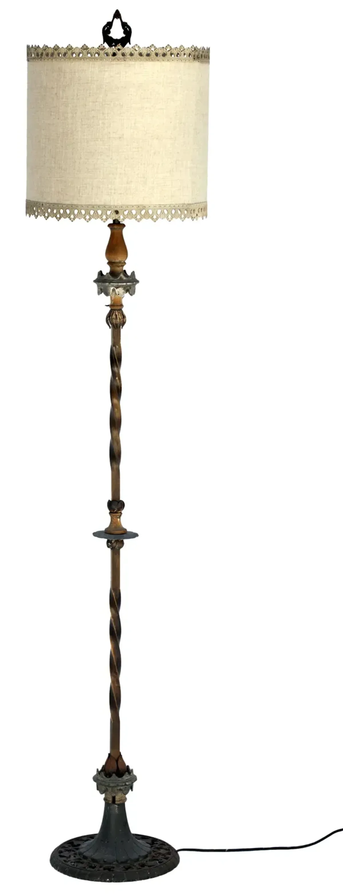 Early 20thC Iron & Brass Floor Lamp