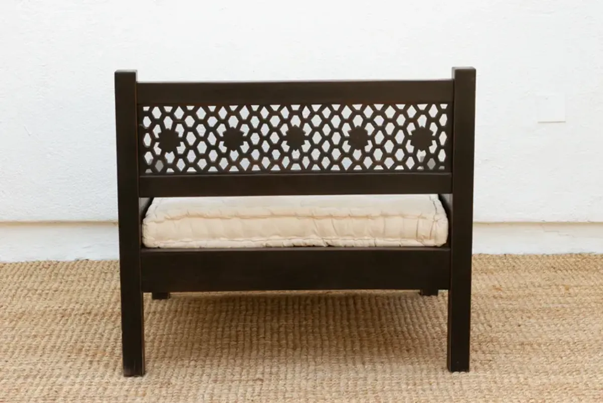 Elegant Floral Jali Lounge Club Chair - de-cor