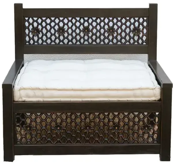 Elegant Floral Jali Lounge Club Chair