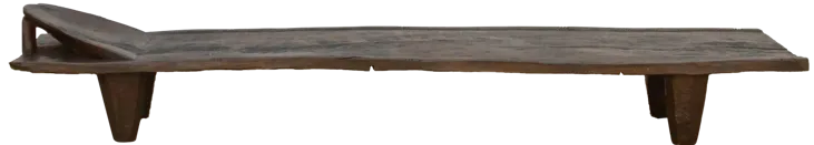 Long Antique Dark Brown Senufo Bed