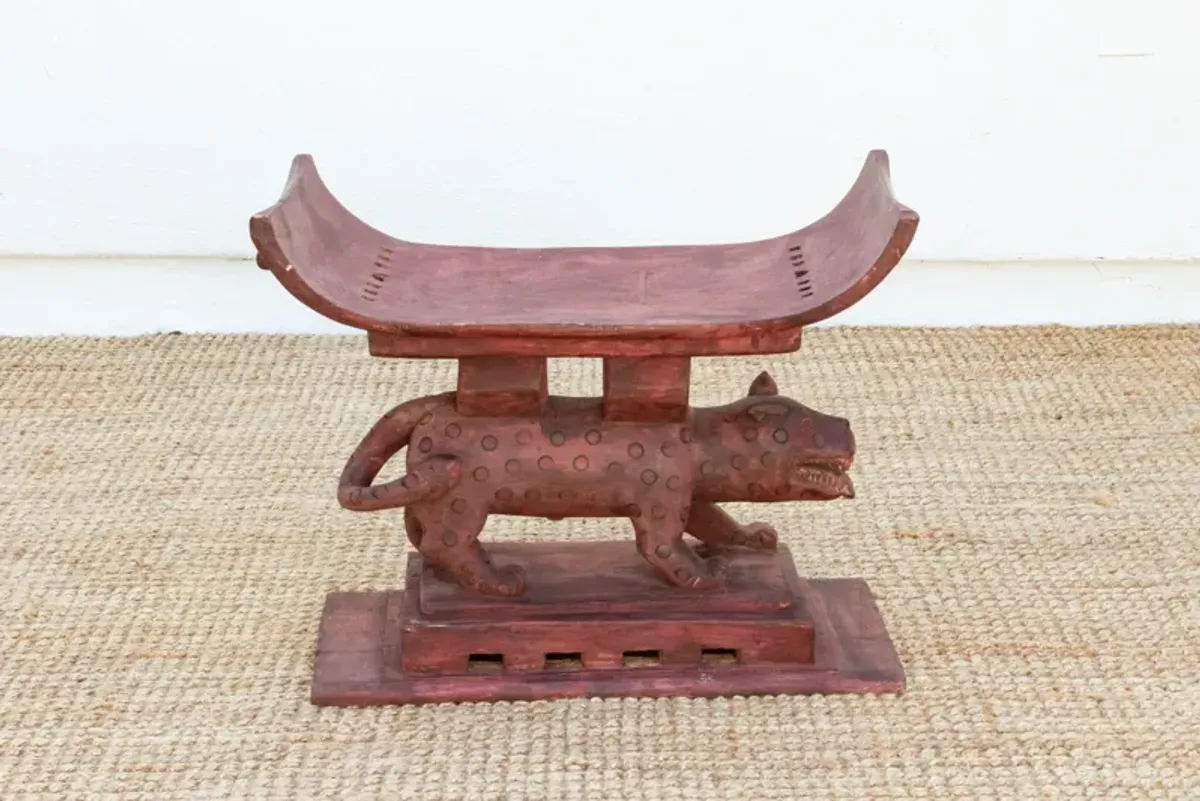 Vintage Leopard Ashanti Stool