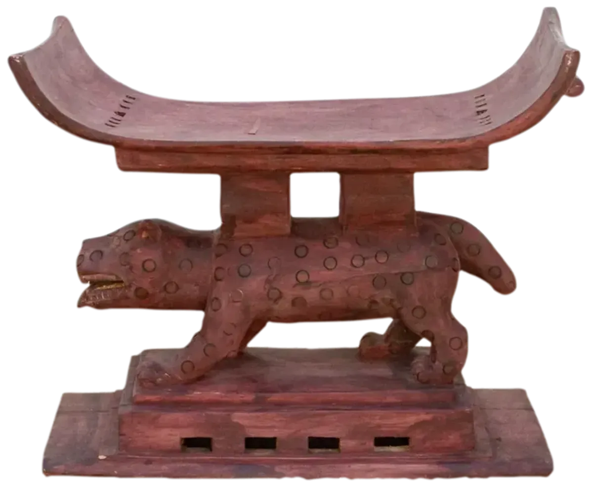 Vintage Leopard Ashanti Stool