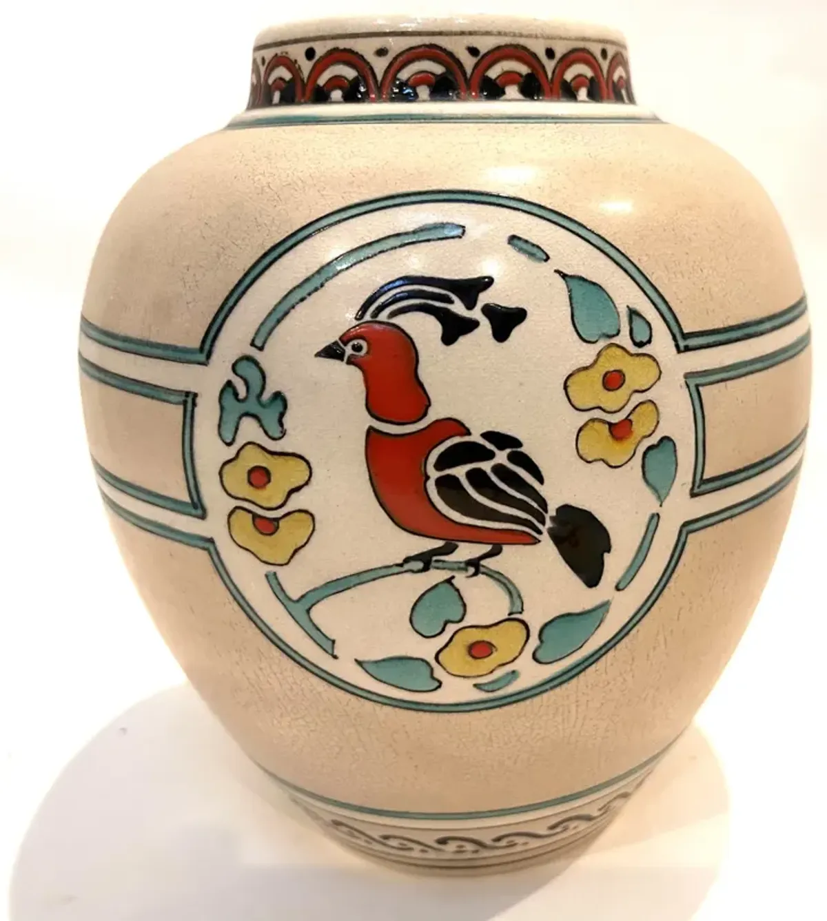 Nippon Arts & Crafts Vase - c. 1920 - Beige