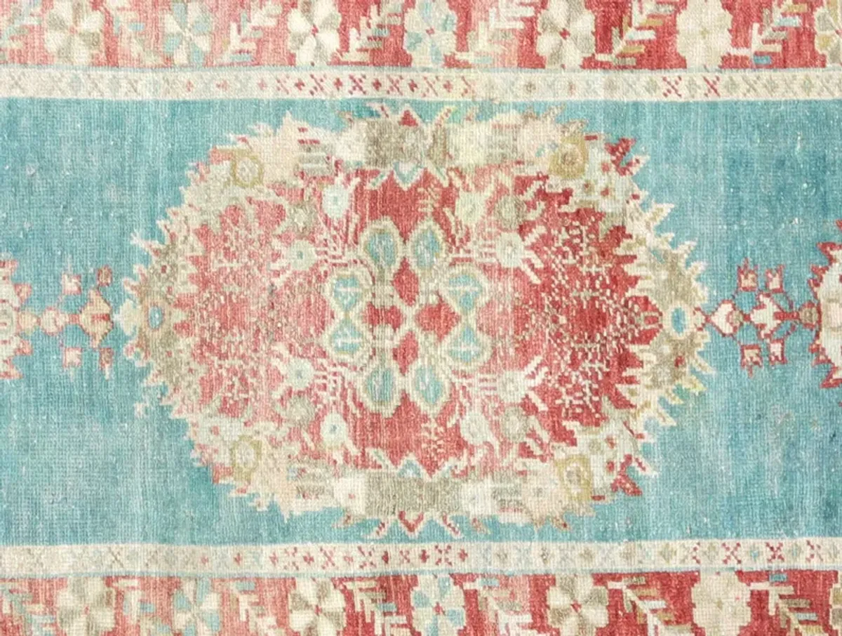 1960s Turkish Oushak Runner-2'7x10'6" - Blue