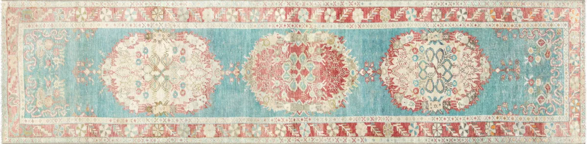 1960s Turkish Oushak Runner-2'7x10'6" - Blue