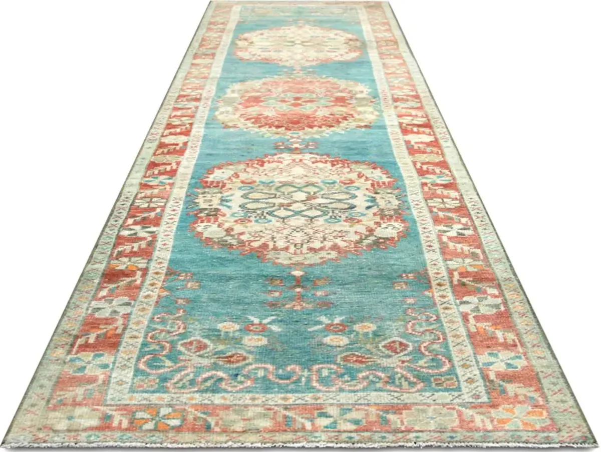 1960s Turkish Oushak Runner-2'7x10'6" - Blue