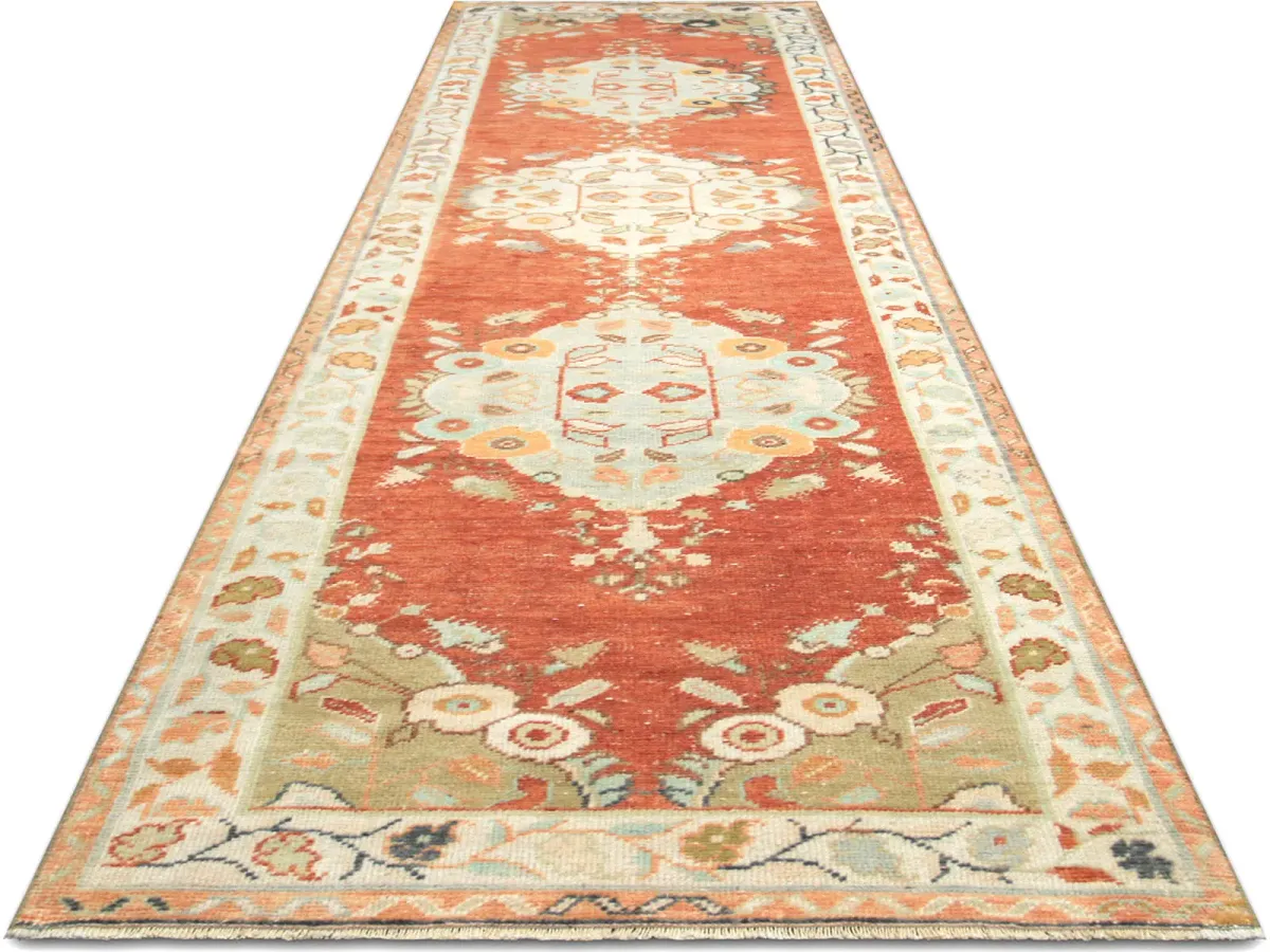 1960s Turkish Oushak Runner-2'10"x10'11" - Orange