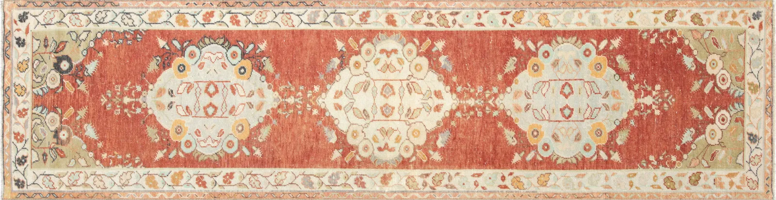 1960s Turkish Oushak Runner-2'10"x10'11" - Orange