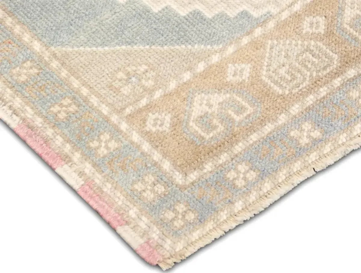 1960s Turkish Oushak Yastic -1'11"x4' - Beige