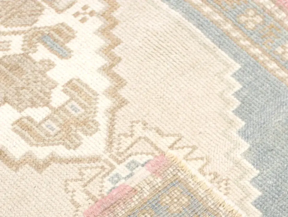 1960s Turkish Oushak Yastic -1'11"x4' - Beige