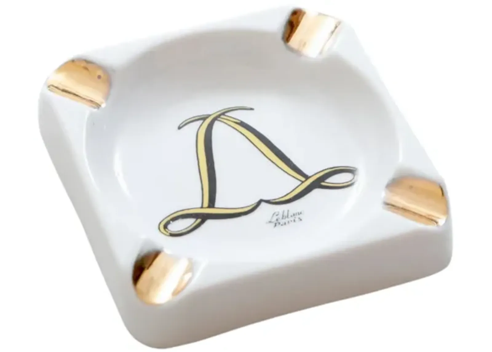 Limoges Porcelain Le Blanc Hotel Ashtray - White