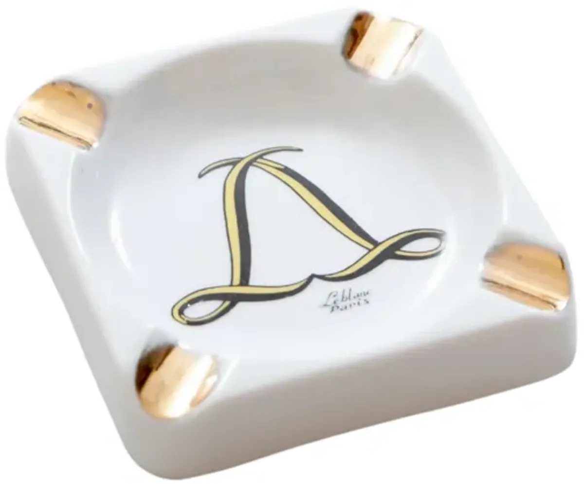 Limoges Porcelain Le Blanc Hotel Ashtray - White