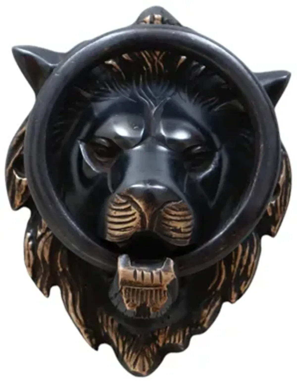 Dark Brass Lion's Head Door Knocker