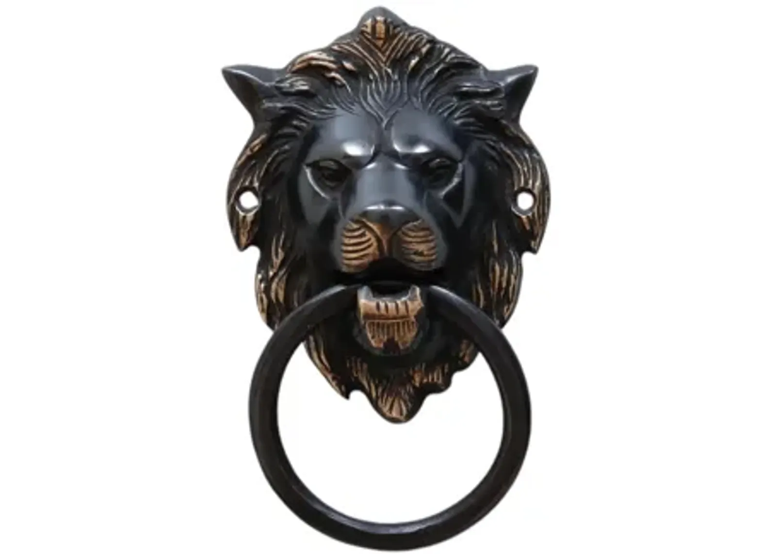 Dark Brass Lion's Head Door Knocker