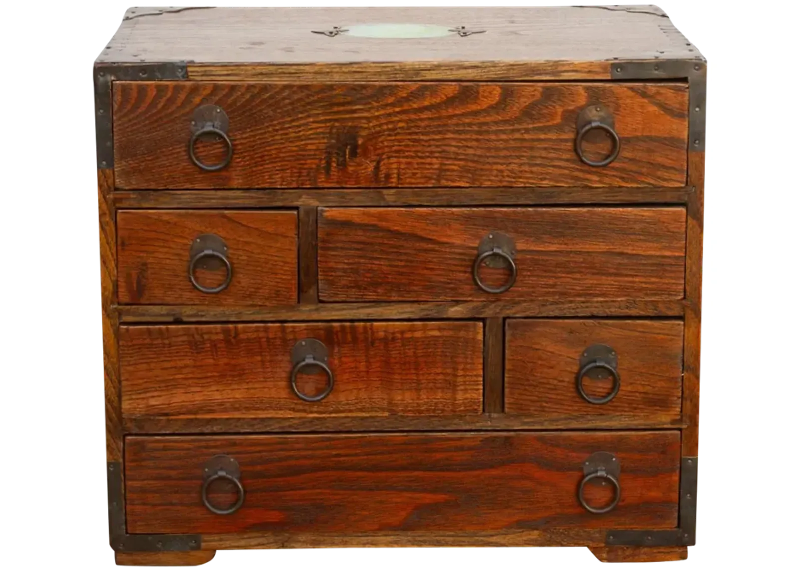 Small Vintage Multi-Drawer Elm Chest