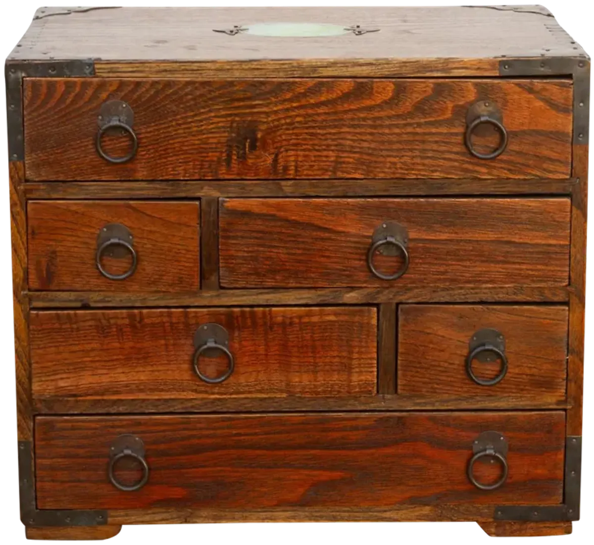 Small Vintage Multi-Drawer Elm Chest