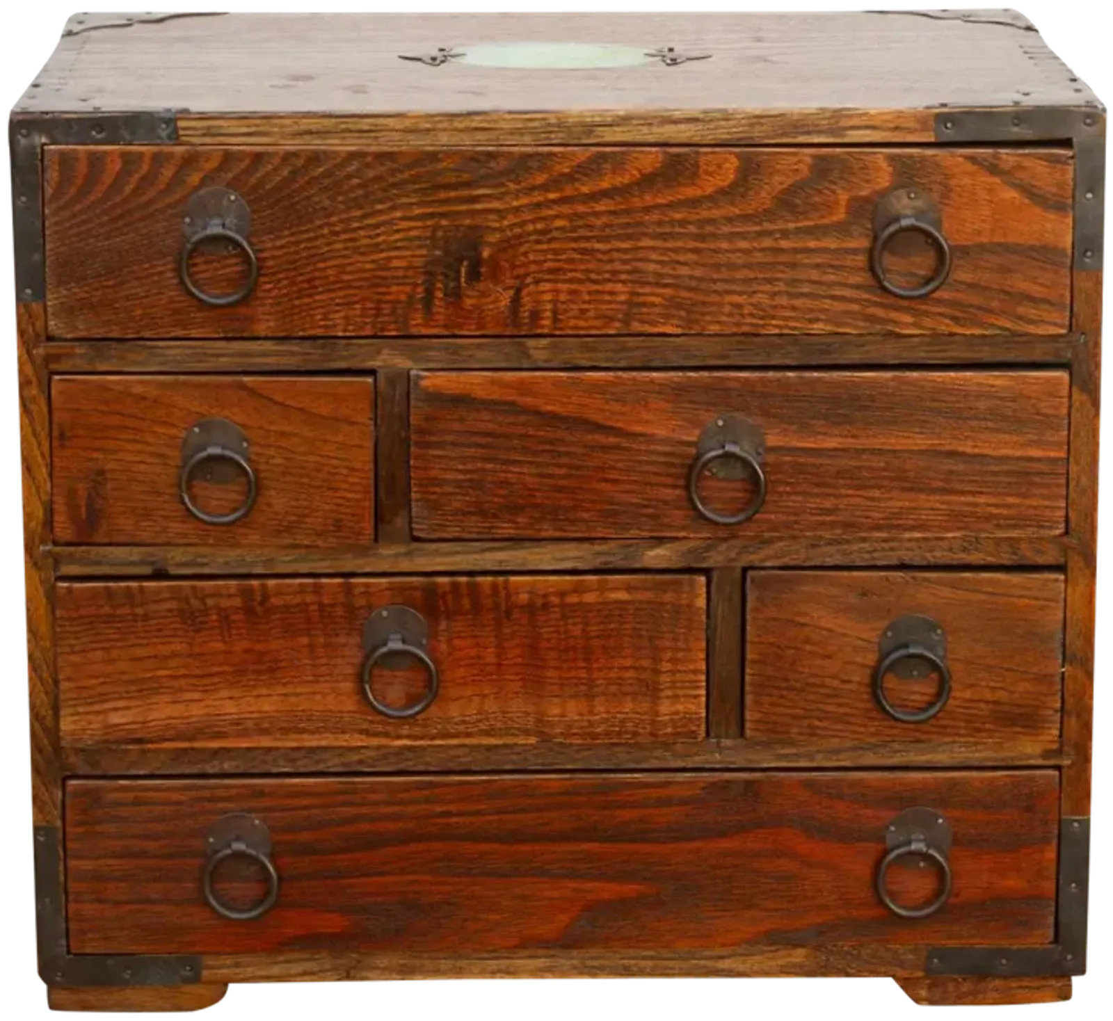 Small Vintage Multi-Drawer Elm Chest