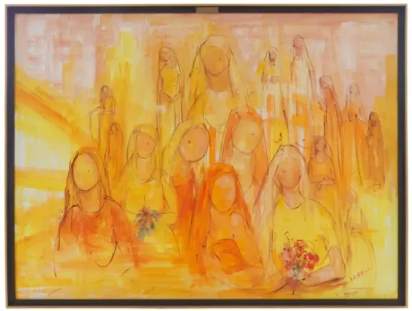 Harriet LeBell Signed Abstract Painting - Interesting Things
