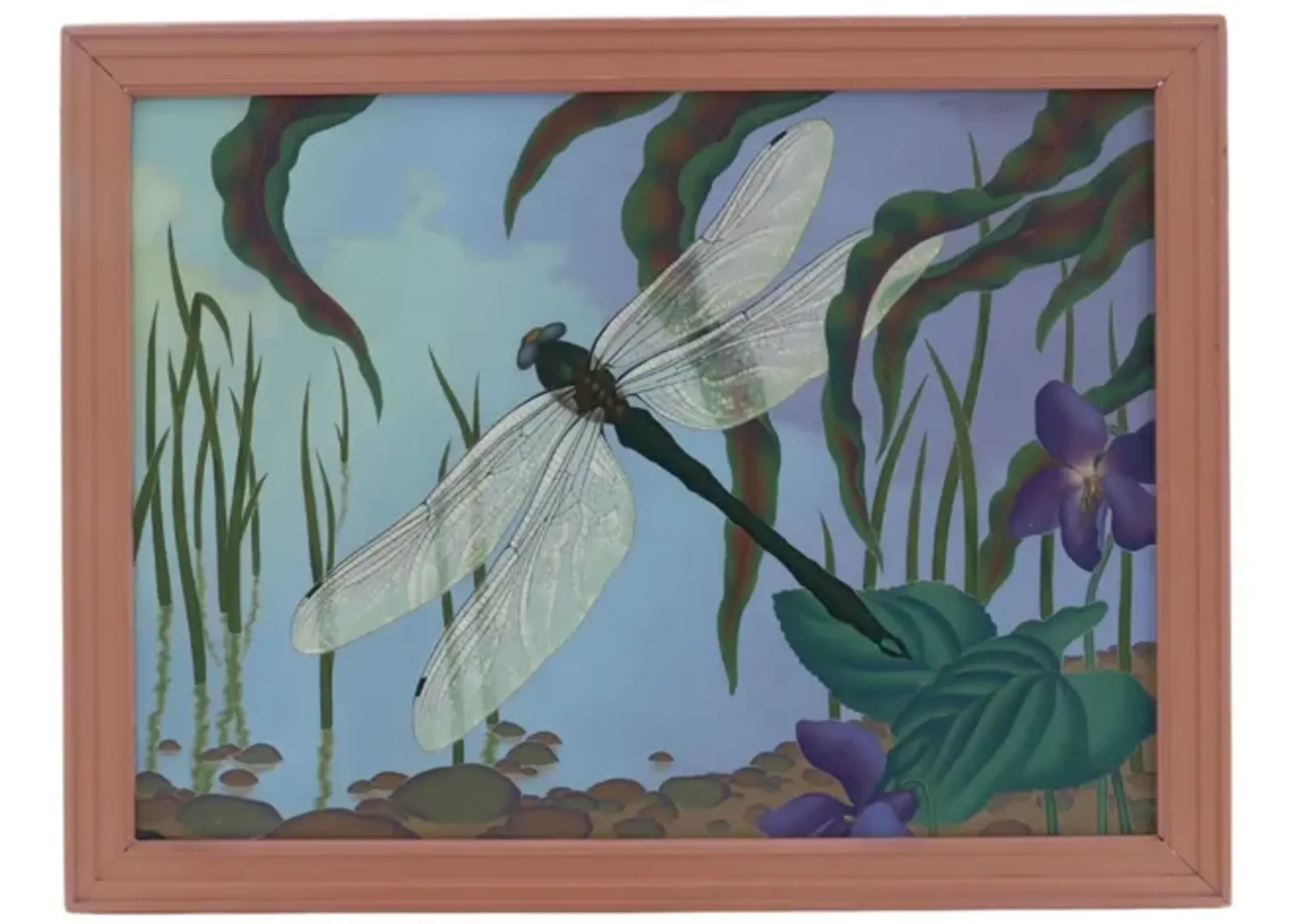 1934 Signed Oil on Canvas "Dragon Fly"