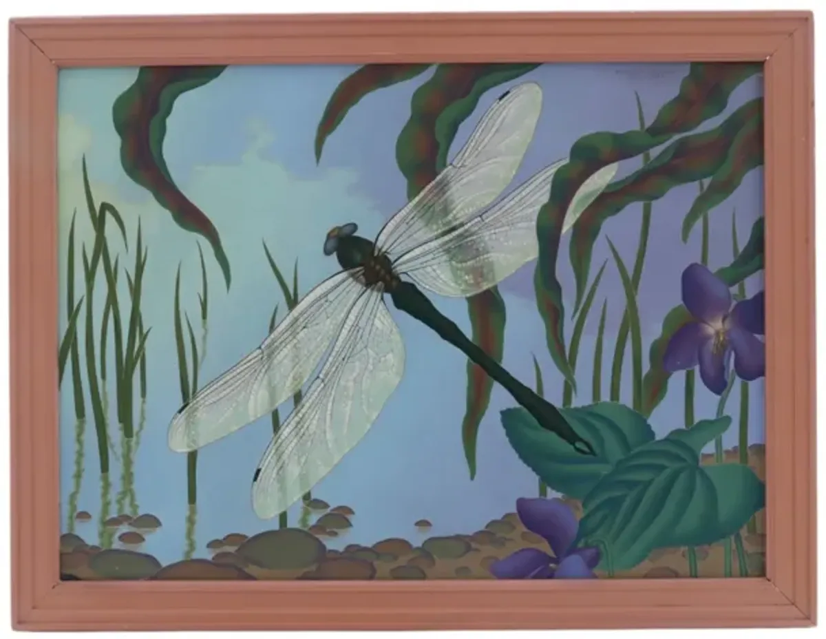 1934 Signed Oil on Canvas "Dragon Fly"