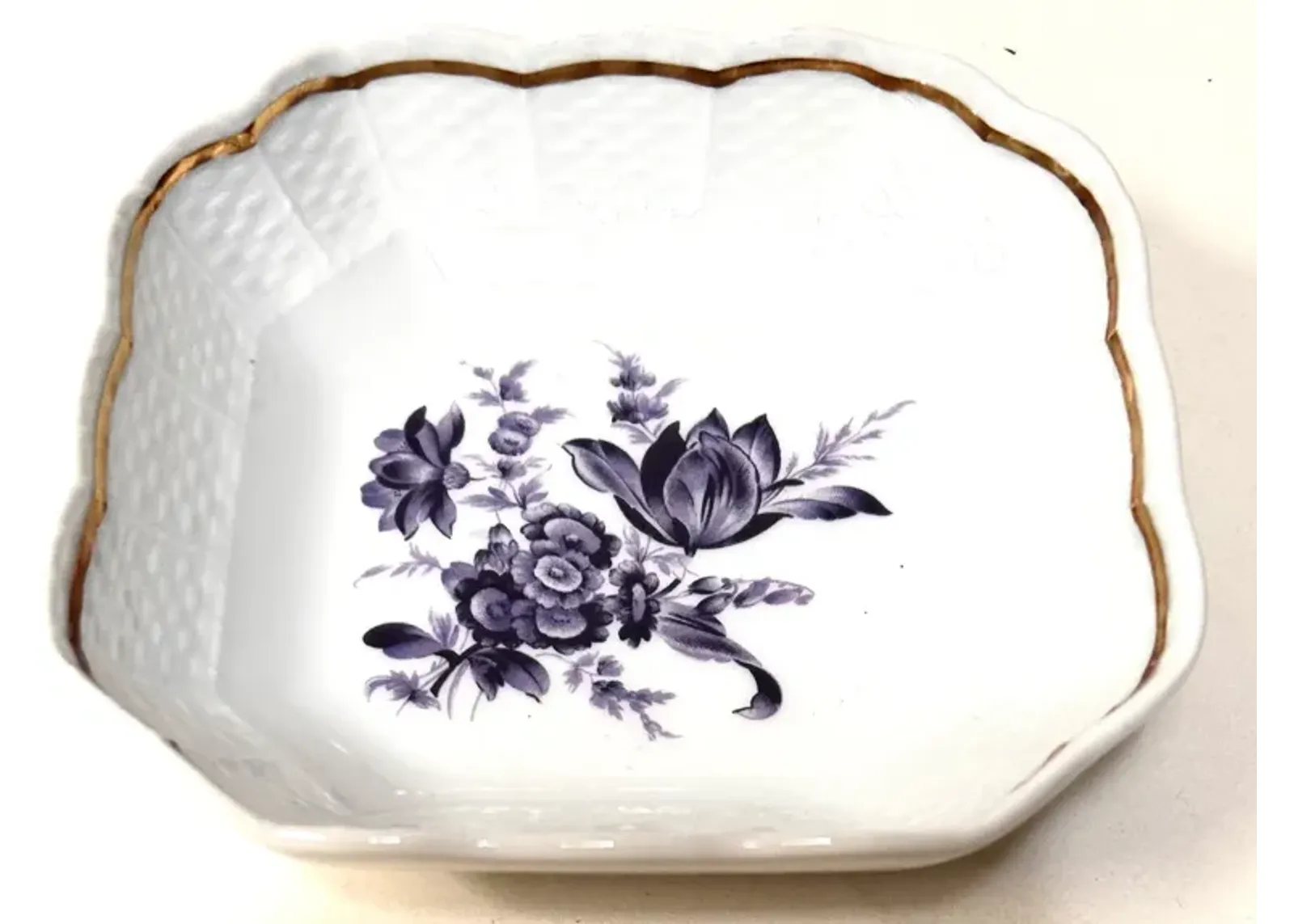 Ginori Italian Porcelain Tulip Tray - blue