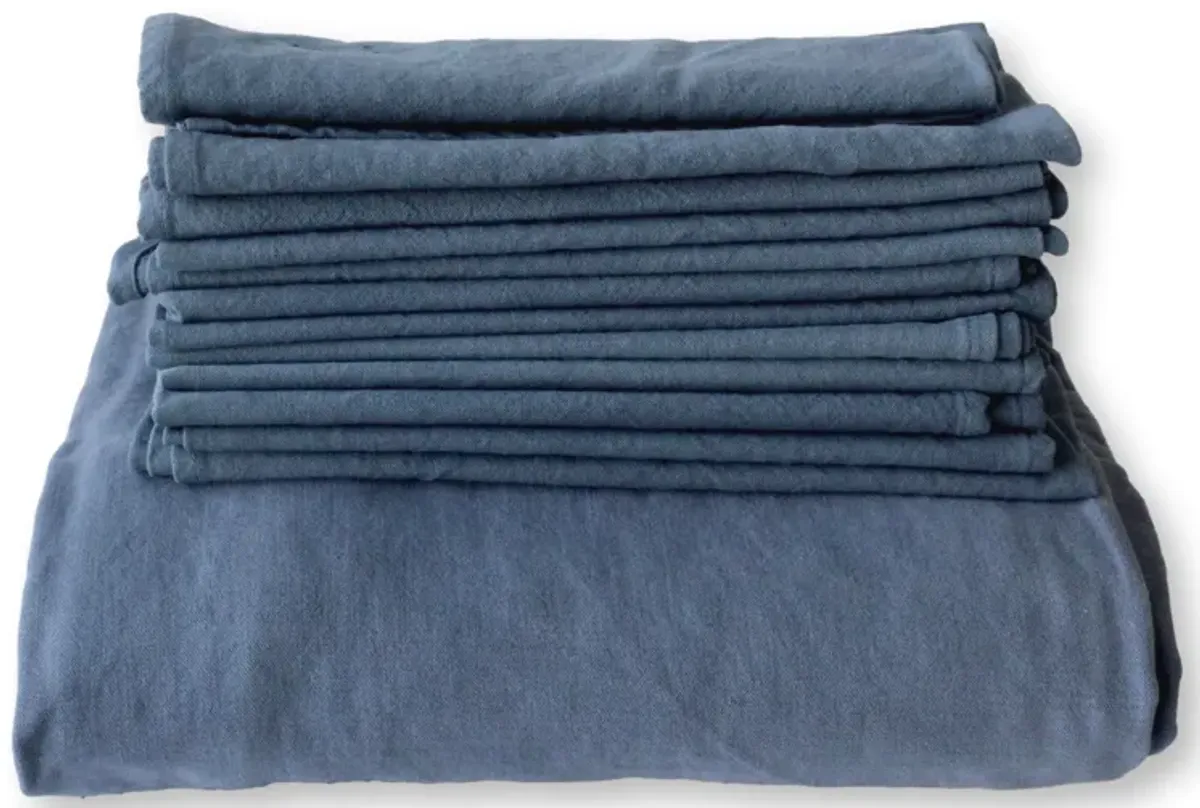 French Indigo Napkins with 100" Tablecloth - Blue