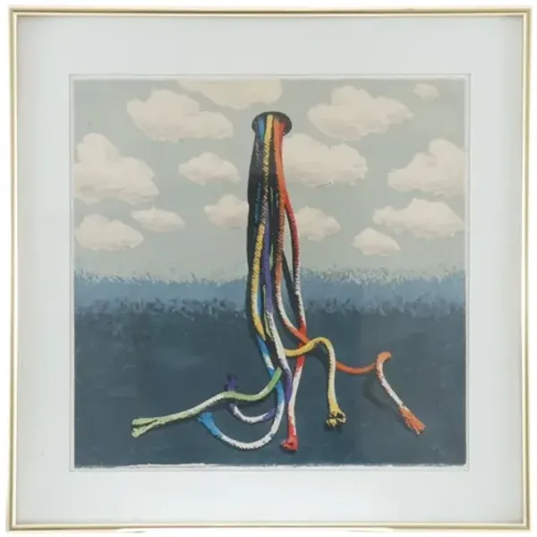 Elfi Schuselka Signed Lithograph - Interesting Things - Blue