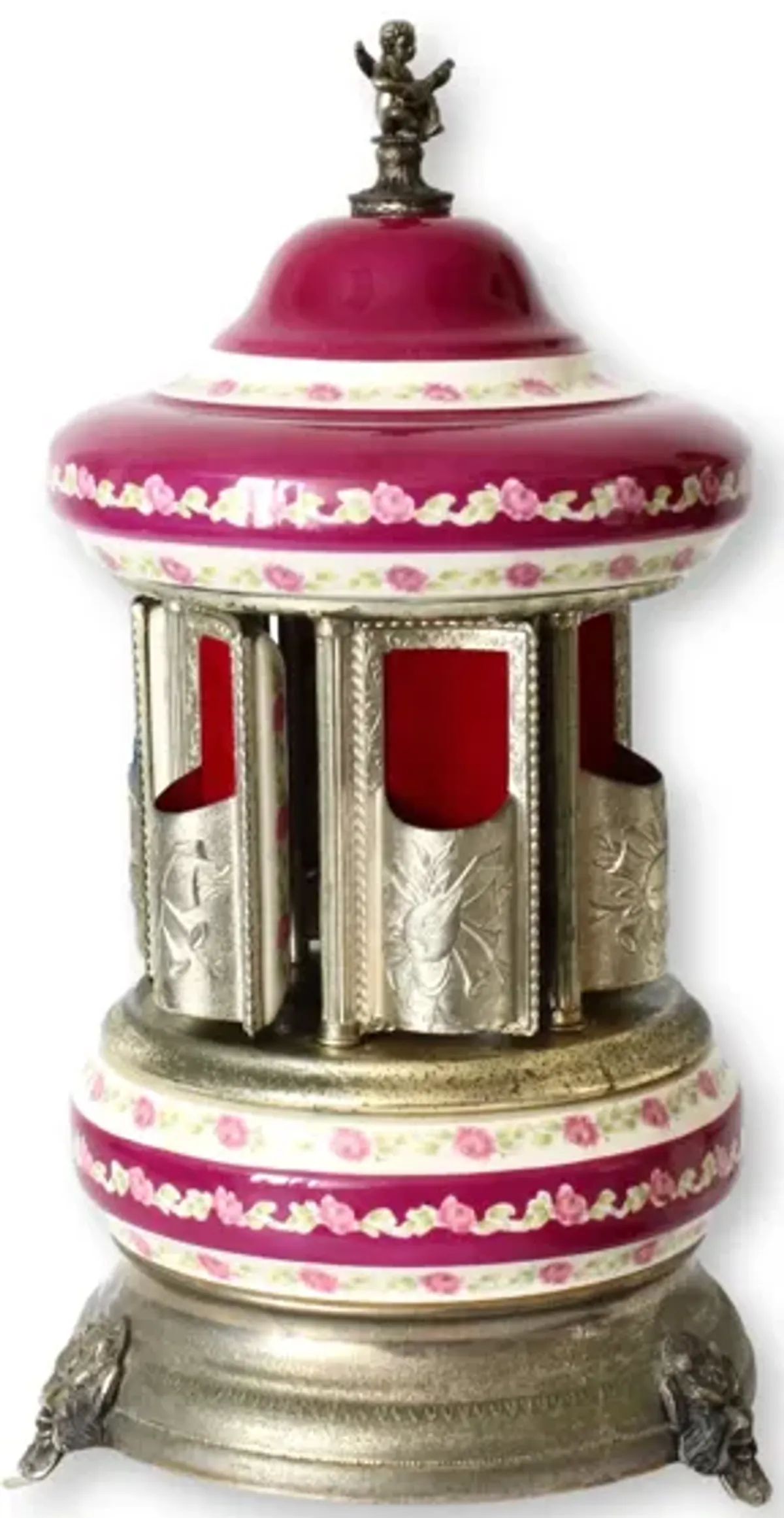 Rare Reuge Porcelain Cigarette Dispenser - Rose Victoria - Pink