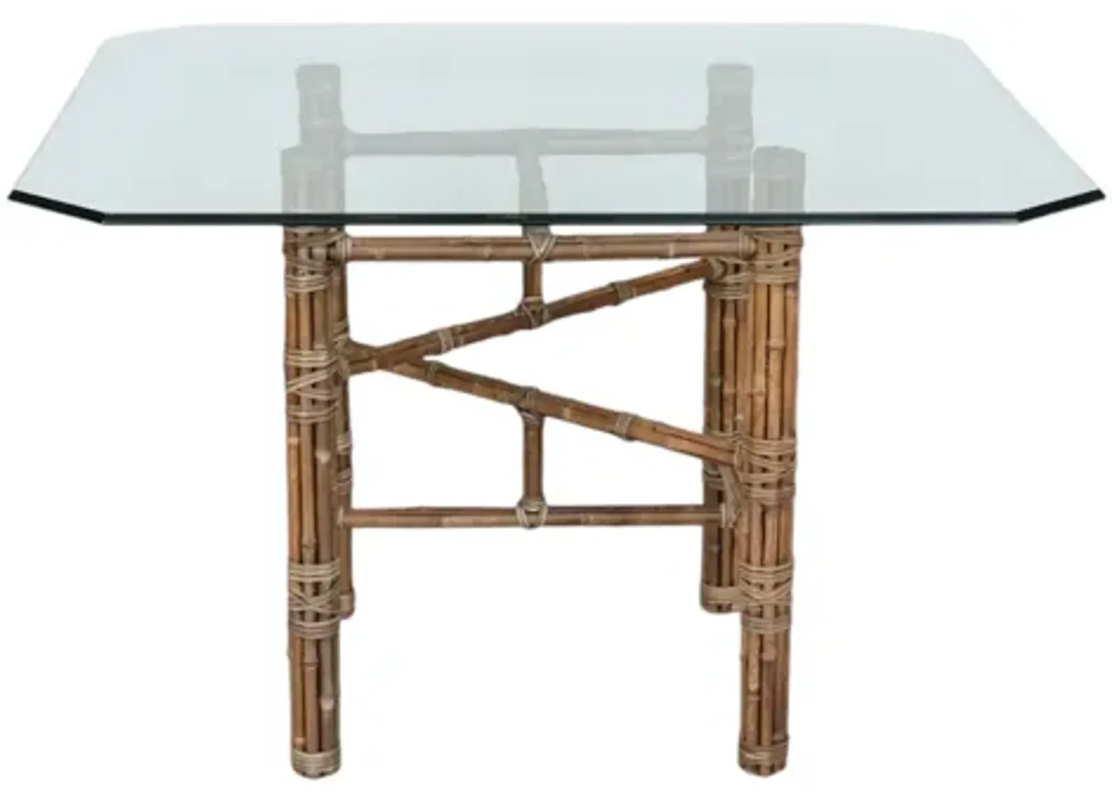 McGuire Bamboo & Glass Dining Table