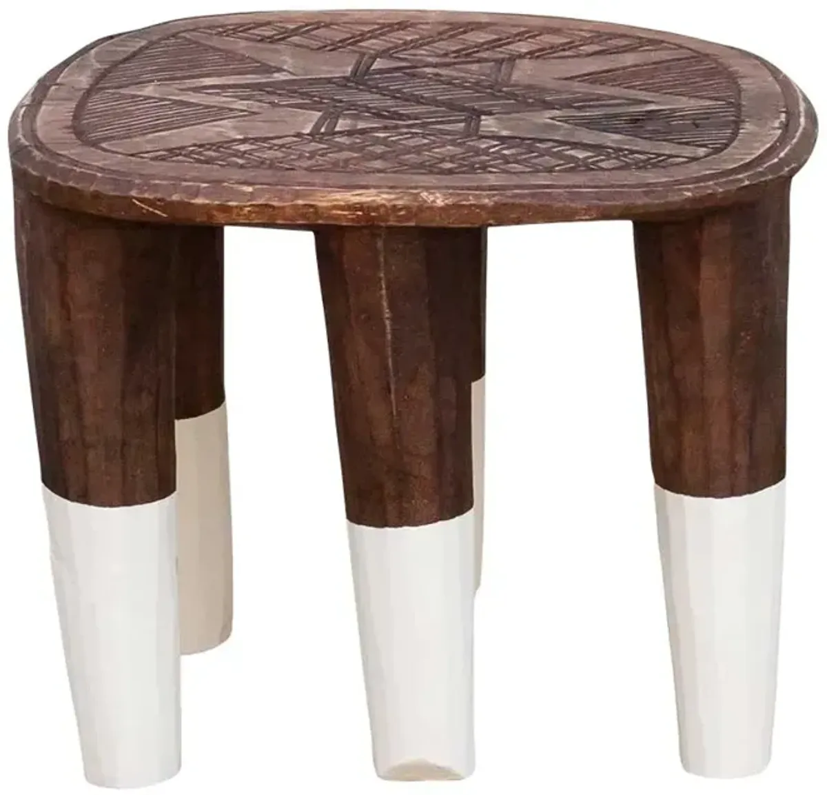 Black & White Carved Nupe Stool