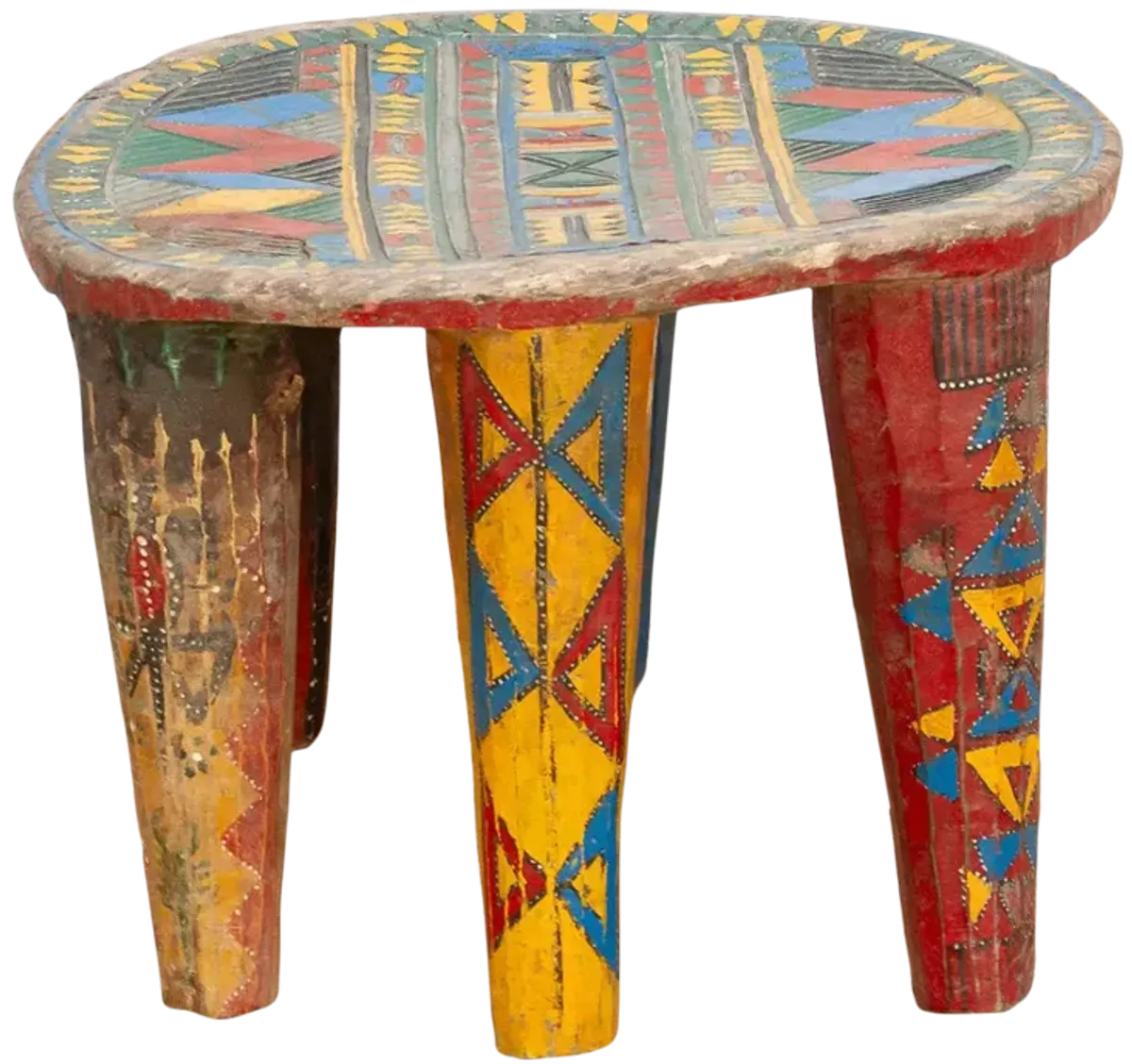 Antique Tribal Motif Nupe Stool