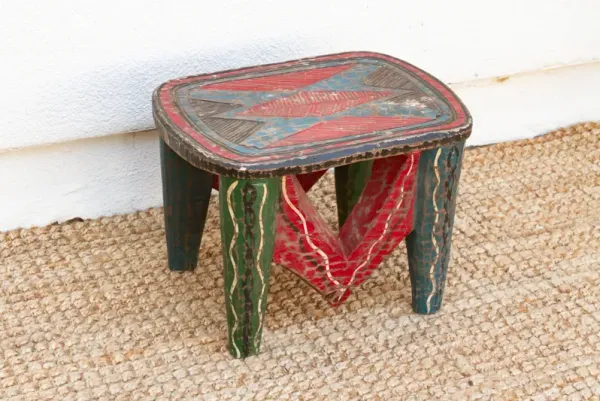 Handcarved Nupe Fiesta Small Table
