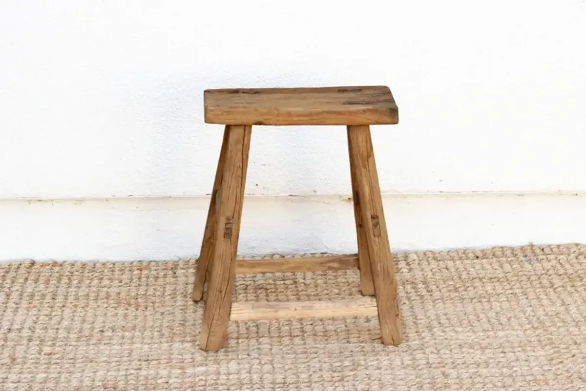 Antique Primitive Wood End Table