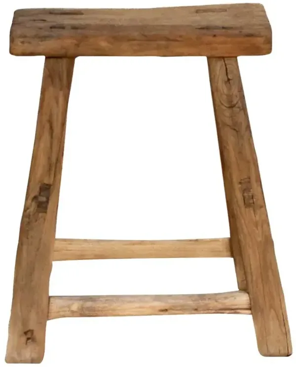 Antique Primitive Wood End Table - de-cor