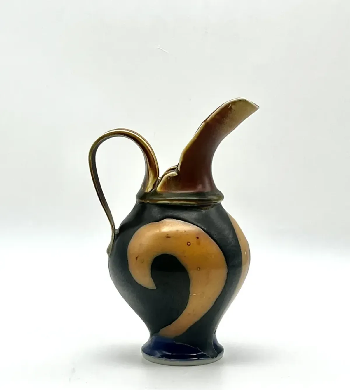 1970s Mid-Century Modern Pitcher Vase - Black