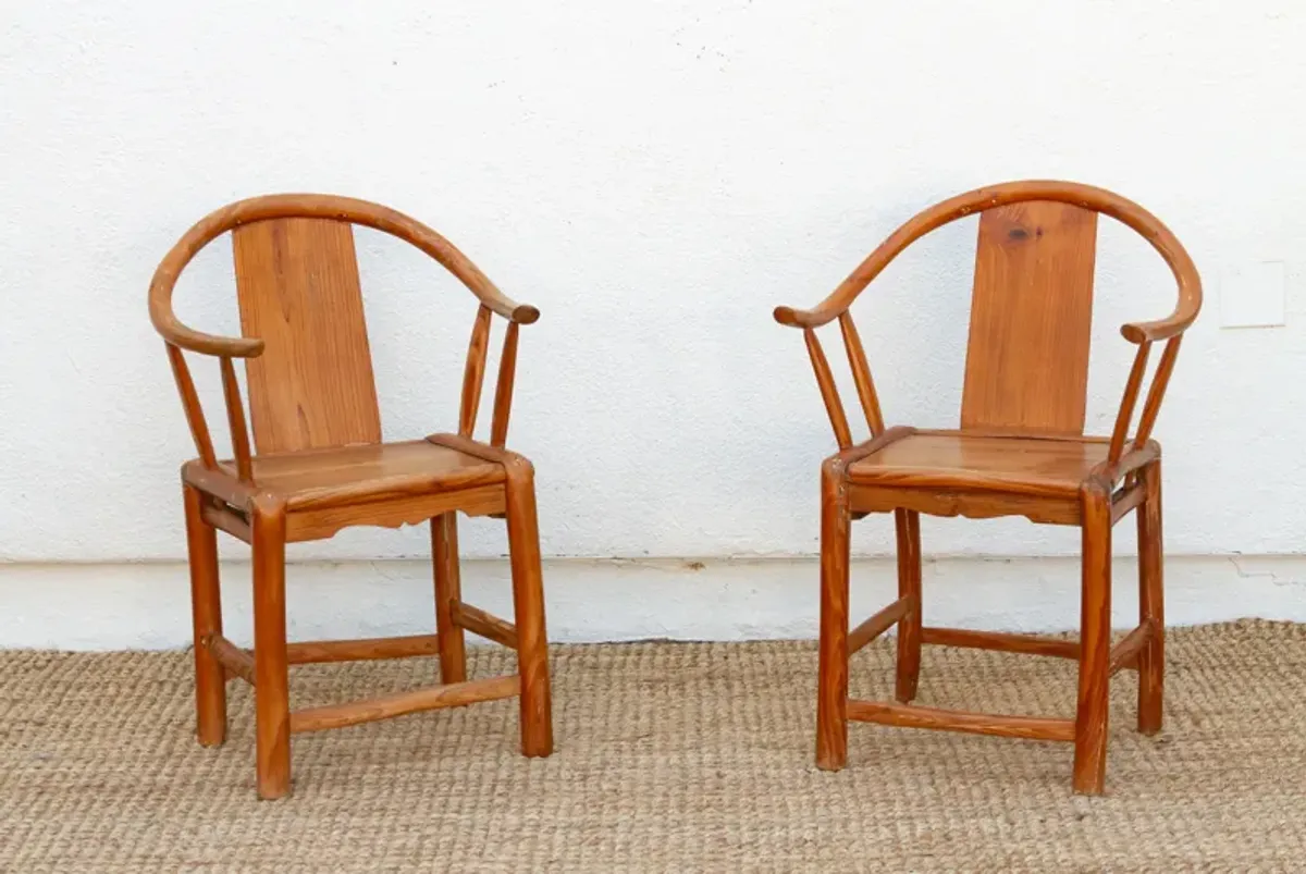 Pair of Antique Horse Shoe Chairs - Handcrafted