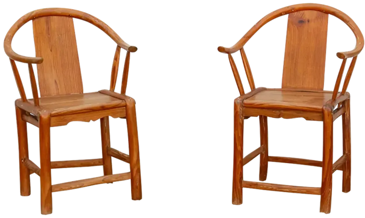 Pair of Antique Horse Shoe Chairs - Handcrafted