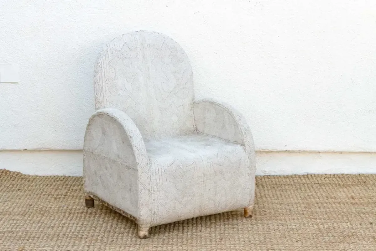 Royal White Cloud African Yoruba Chair