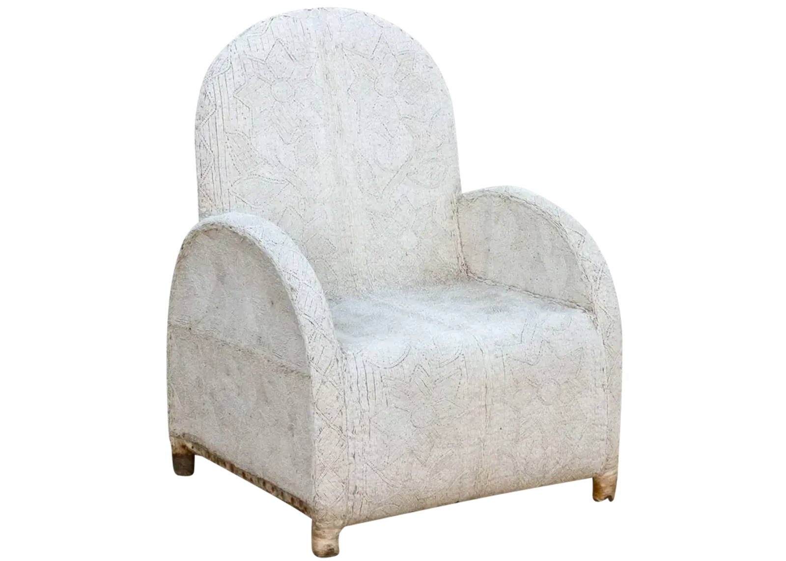 Royal White Cloud African Yoruba Chair