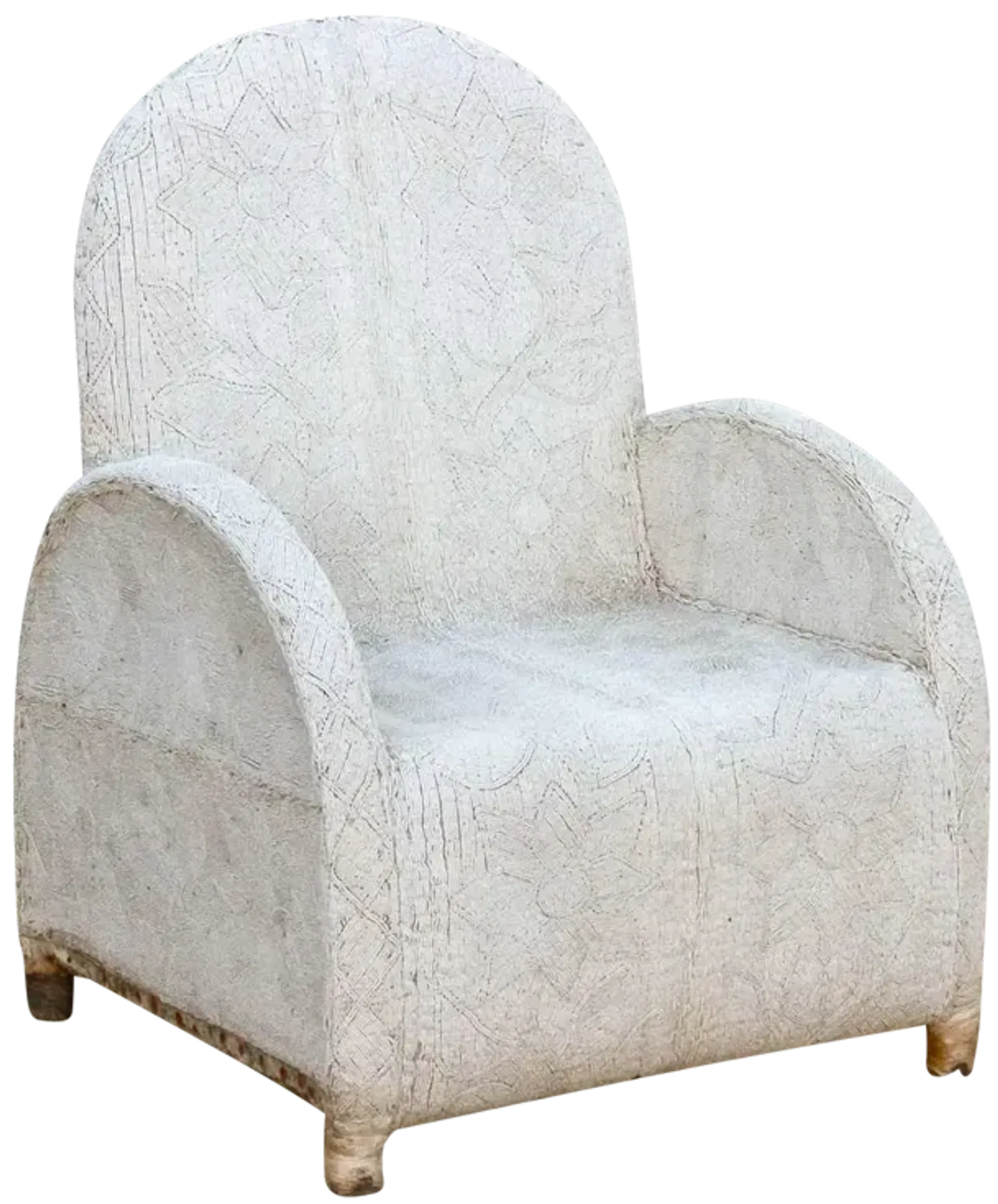 Royal White Cloud African Yoruba Chair